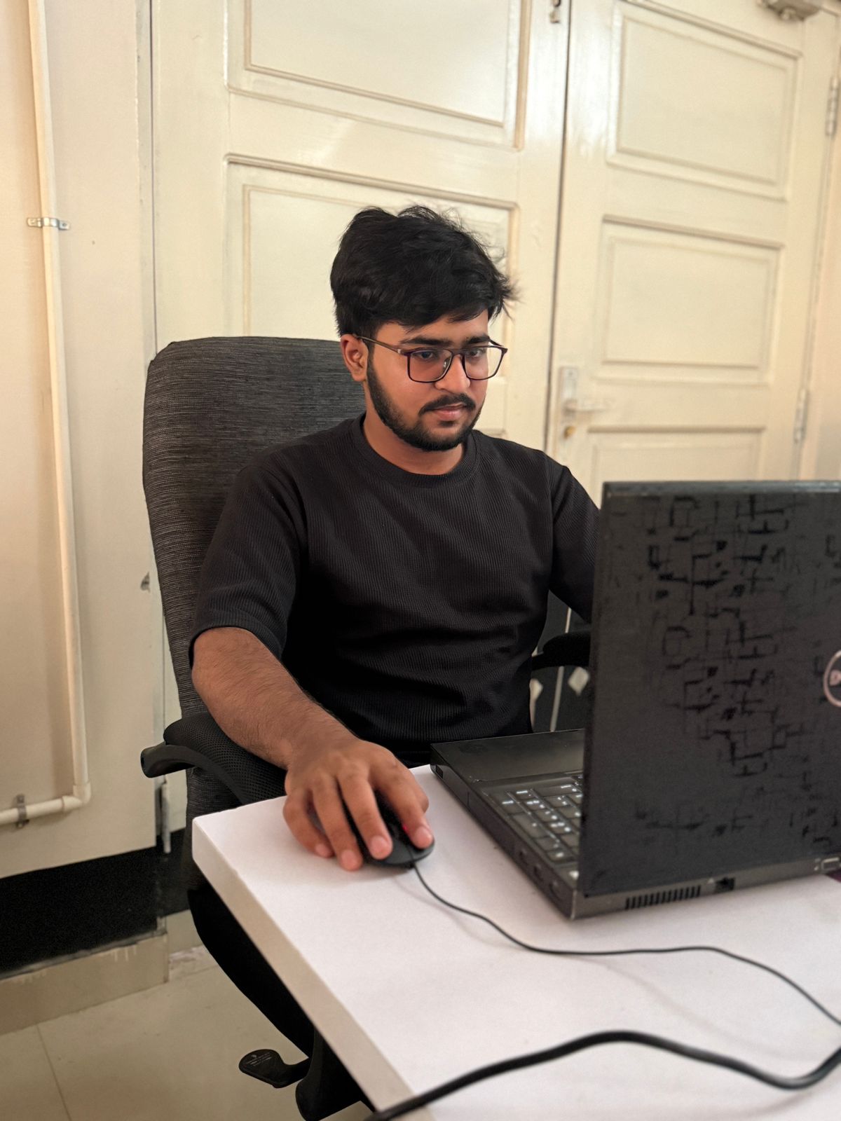 Abdul Rafay working on a project